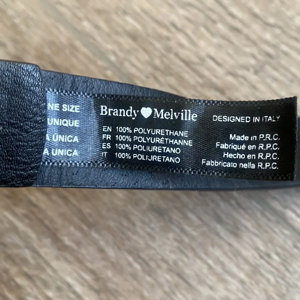 Brandy Melville Black High Waisted Skinny Belt w Grommets XS - Picture 3 of 3